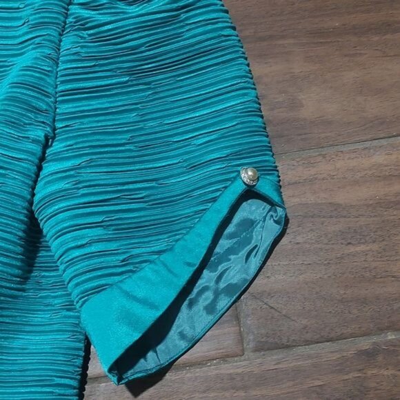 Vintage Michael Marcella 14 teal blue matching set skirt bow tulle - Picture 4 of 8